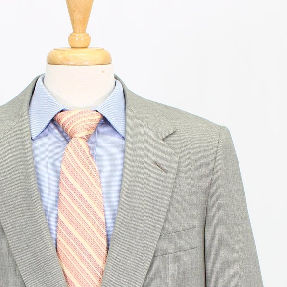 Vintage 70s Hickey Freeman 44R 38x27 Gray Wool Two Button Full Suit R181 - Picture 7 of 15